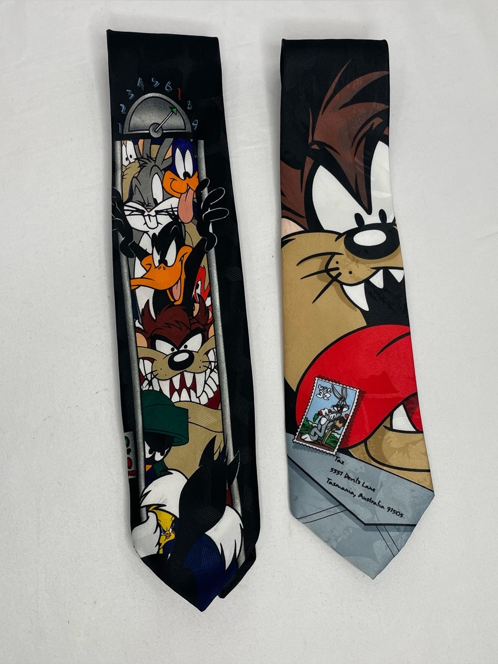 Vintage 90s Looney Tunes Ties Lot Bugs Bunny Taz Daffy Warner Bros